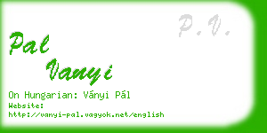 pal vanyi business card