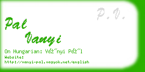 pal vanyi business card